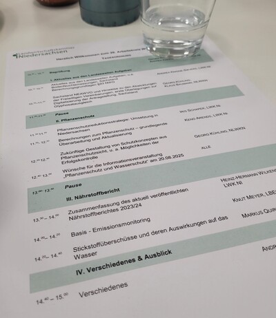 Tagesordnung AK Wasserschutz 13.05.2025 - © Dorothea Flassig Tagesordnung AK Wasserschutz 13.05.2025